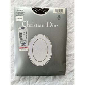 Christian Dior 4496 Chevron Marron Sandalfoot Silken Sheen Pantyhose Size 1
